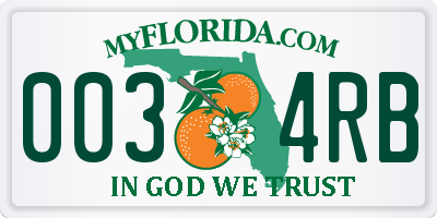 FL license plate 0034RB