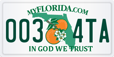 FL license plate 0034TA