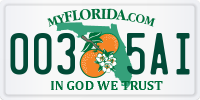 FL license plate 0035AI