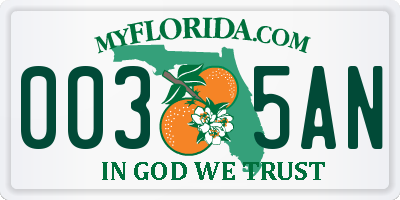 FL license plate 0035AN