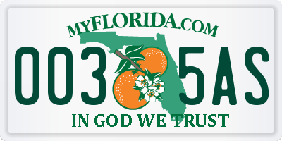 FL license plate 0035AS