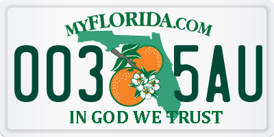 FL license plate 0035AU