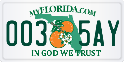 FL license plate 0035AY