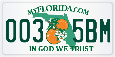 FL license plate 0035BM