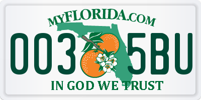 FL license plate 0035BU