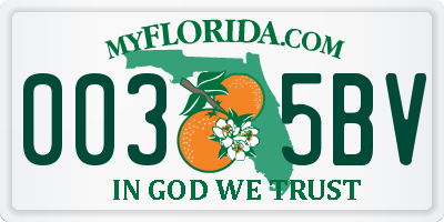 FL license plate 0035BV