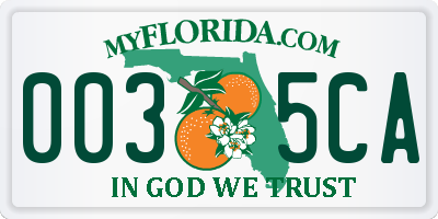 FL license plate 0035CA