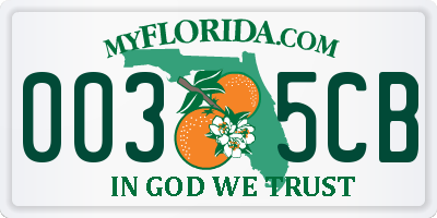 FL license plate 0035CB