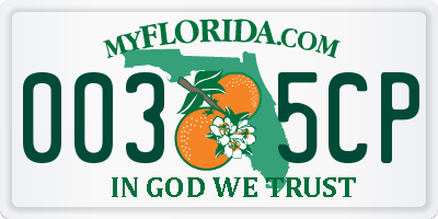 FL license plate 0035CP