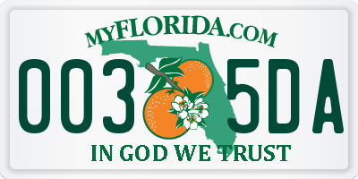 FL license plate 0035DA