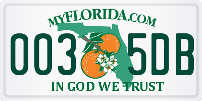 FL license plate 0035DB