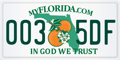 FL license plate 0035DF