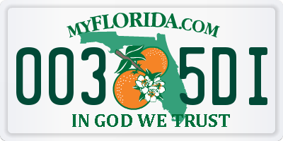 FL license plate 0035DI