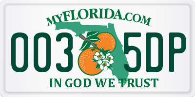 FL license plate 0035DP