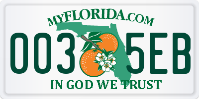 FL license plate 0035EB