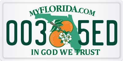 FL license plate 0035ED