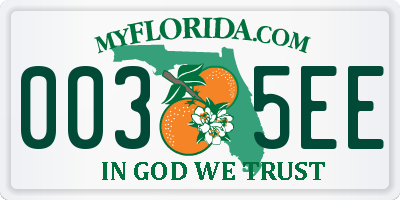 FL license plate 0035EE