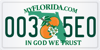 FL license plate 0035EO