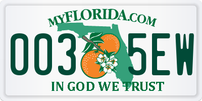 FL license plate 0035EW