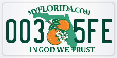 FL license plate 0035FE