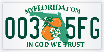 FL license plate 0035FG