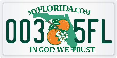 FL license plate 0035FL