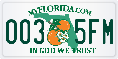 FL license plate 0035FM