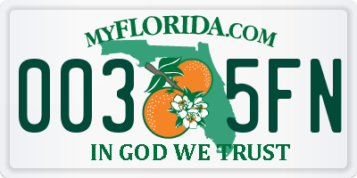 FL license plate 0035FN