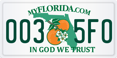 FL license plate 0035FO