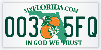 FL license plate 0035FQ