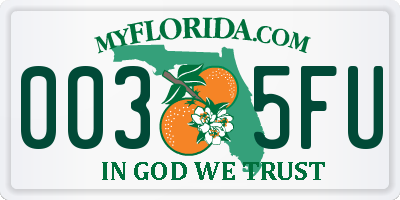 FL license plate 0035FU