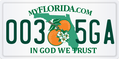 FL license plate 0035GA