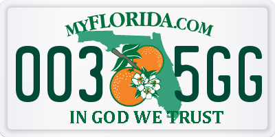 FL license plate 0035GG