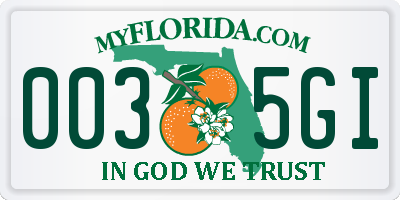 FL license plate 0035GI