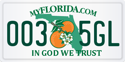 FL license plate 0035GL