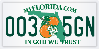 FL license plate 0035GN