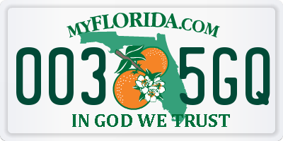 FL license plate 0035GQ