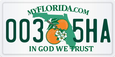 FL license plate 0035HA