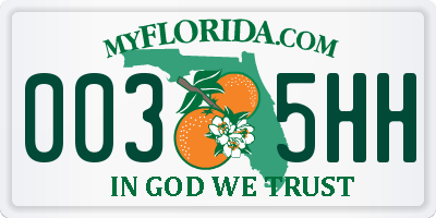 FL license plate 0035HH