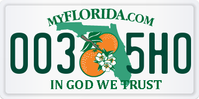 FL license plate 0035HO