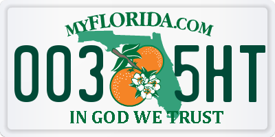 FL license plate 0035HT