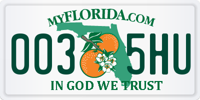 FL license plate 0035HU