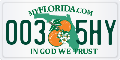 FL license plate 0035HY