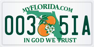 FL license plate 0035IA