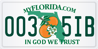 FL license plate 0035IB