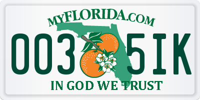 FL license plate 0035IK