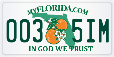 FL license plate 0035IM