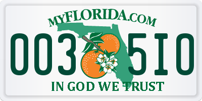 FL license plate 0035IO