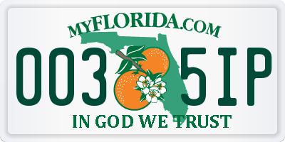 FL license plate 0035IP