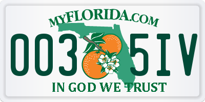 FL license plate 0035IV